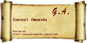 Gansel Amanda névjegykártya